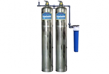 Lọc nước đầu nguồn 2 cột Inox van cơ – Shikawa