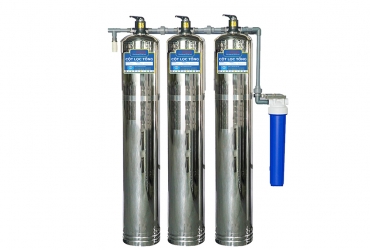 Lọc nước đầu nguồn 3 cột Inox van cơ – Shikawa